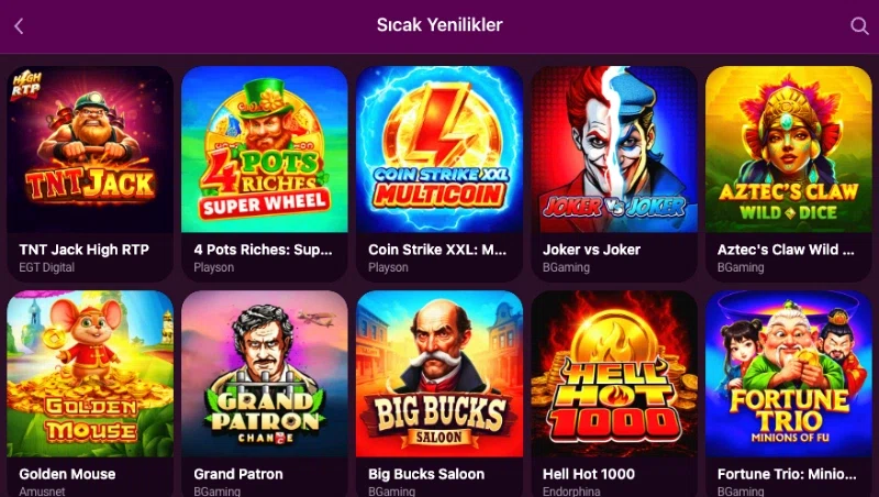 Lüks Gazino new slot games showcase