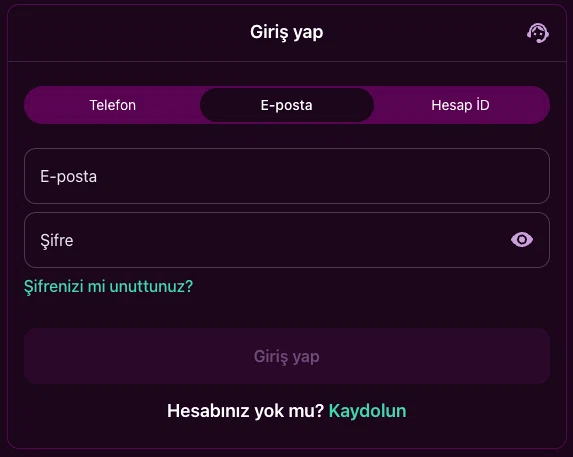 Lüks Gazino Login Screen Lüks Gazino login screen with phone and password fields